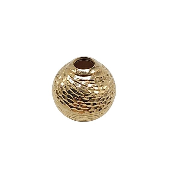 14K Gold Textured Round Bead Spacer Jewelry Making Supplies 1.76g - Picture 1 of 6